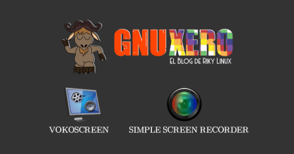 Logotipos de Vokoscreen, SimpleScreenRecorder y Gnuxero
