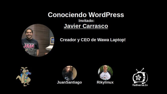 Javier carrasco desarrollador de WAWA laptop viene a dar un taller de instalación WordPress en sus dispositivos