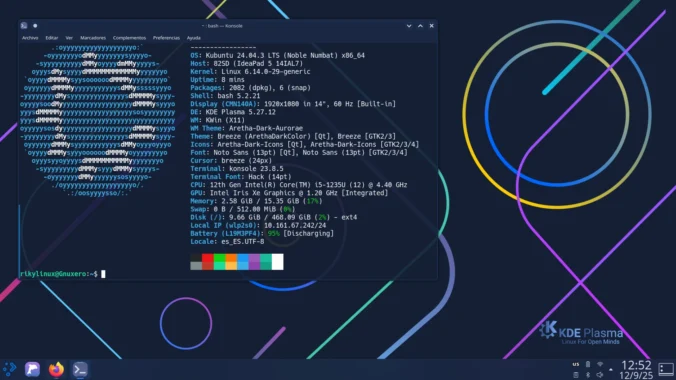 Fastfetch un script que muestra la info del sistema