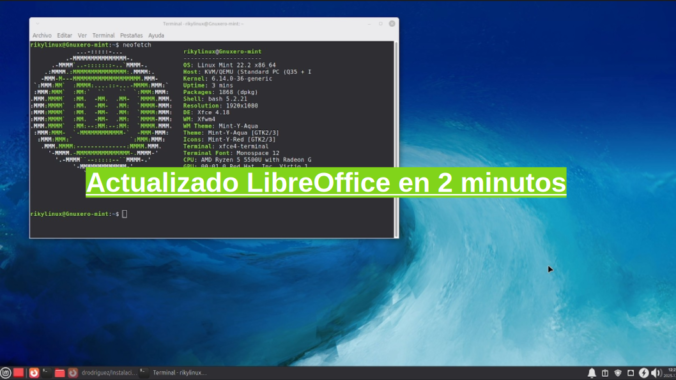 Captura de libreoffice dentro de linuxmint
