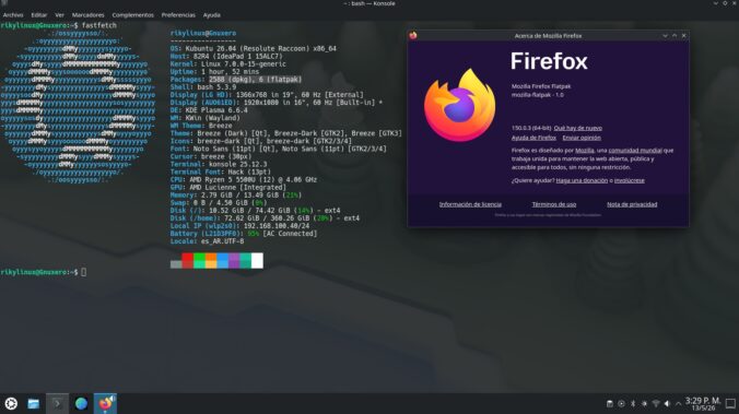 kubuntu sistema gnulinux, por default trae el gestor snap, lo limpiamos y agregamos flatpak